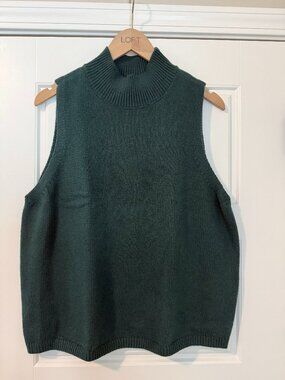 LOFT Green Sweater Shell, XL